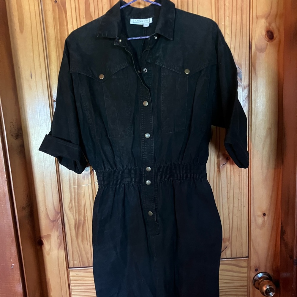 Vintage 90’s S. Roberts Black Denim Dress